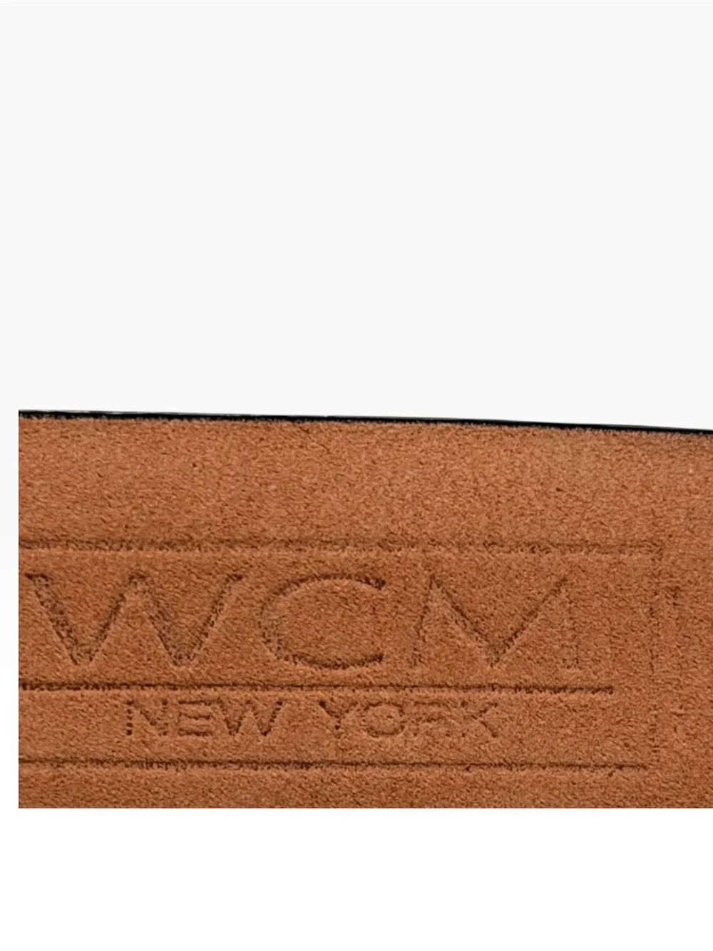 WCM New York Black Crocodile Embossed Italian Calfskin Leather Belt Size S